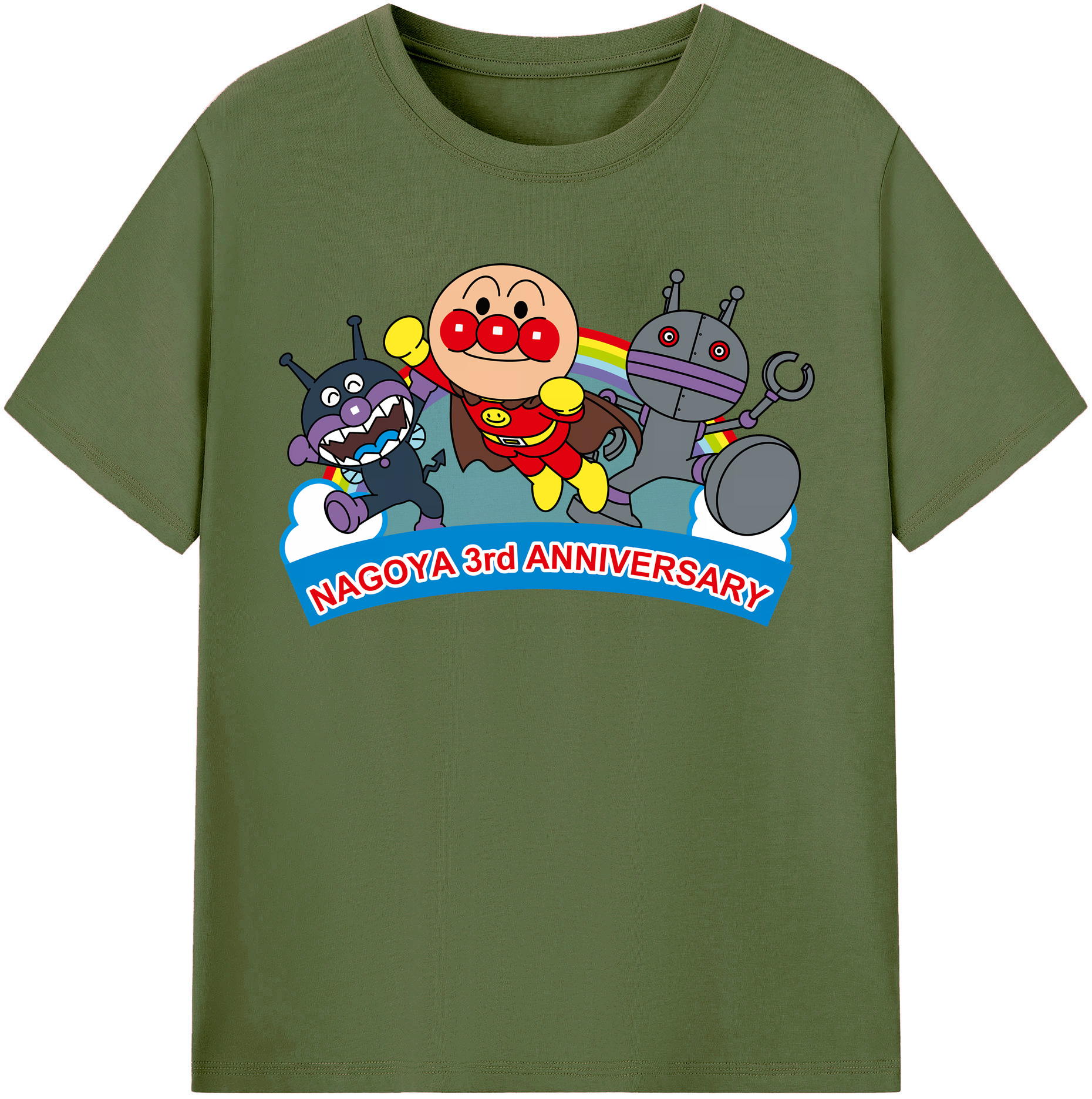 （画像用） アンパンマン Anpanman 綿100％半袖Tシャツ（フロントプリント）